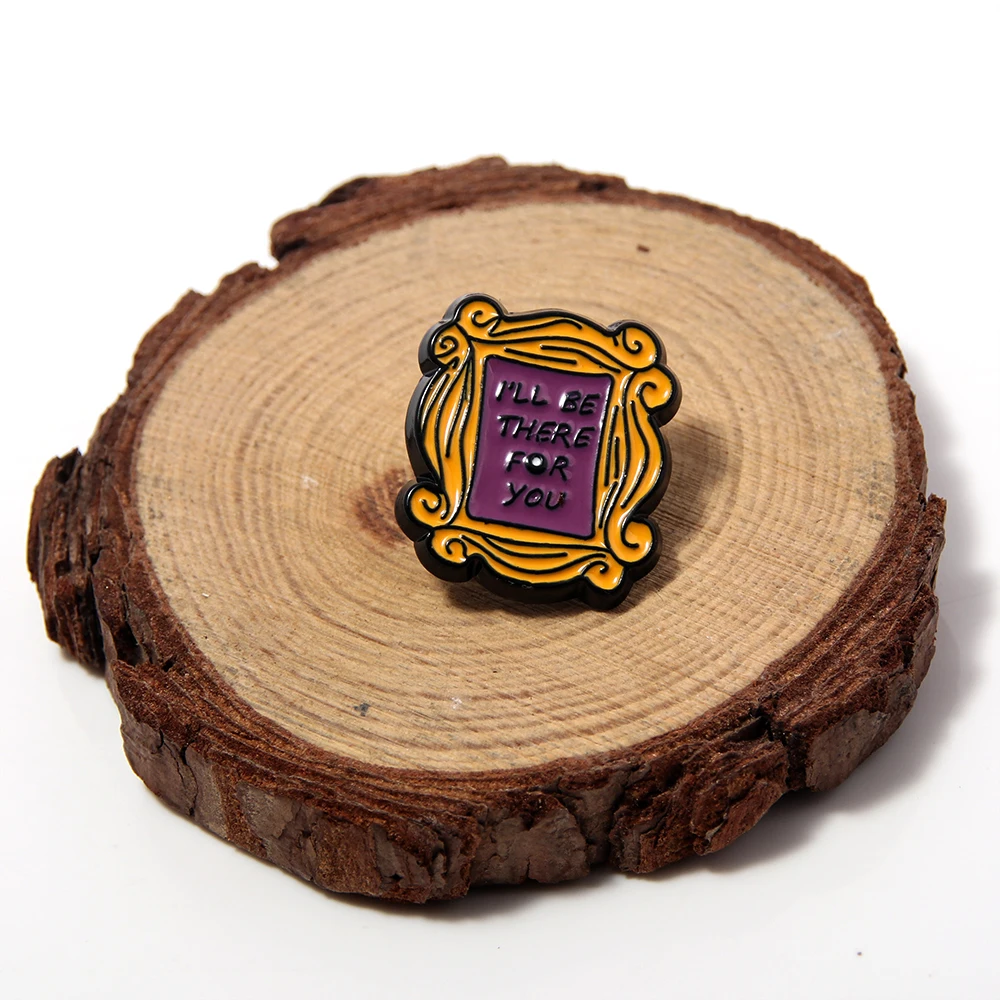 أصدقاء برنامج تلفزيوني دبوس المينا ، بروش تركيا ، شارة طية صدر السترة ، سأكون هناك من أجلك ، قطة مخصصة ، جراد البحر أريكة ، هدية مجوهرات للجماهير #2