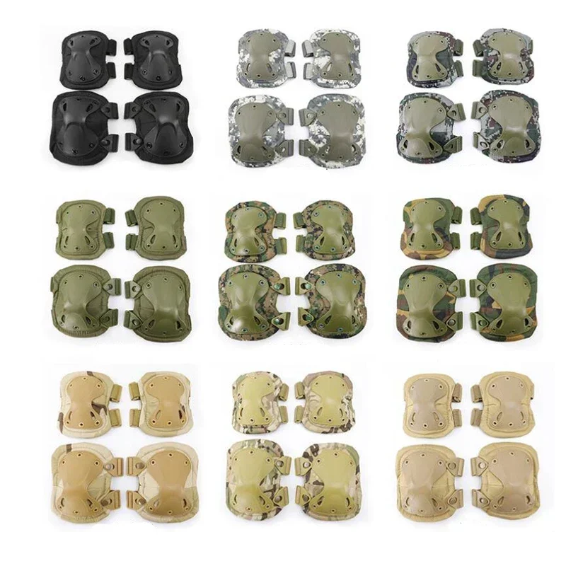 Professional Tactical Combat Knee and Elbow Protective Pads Sets Advanced Tactical Gear Set for Airsoft Paintball Hunting Skate