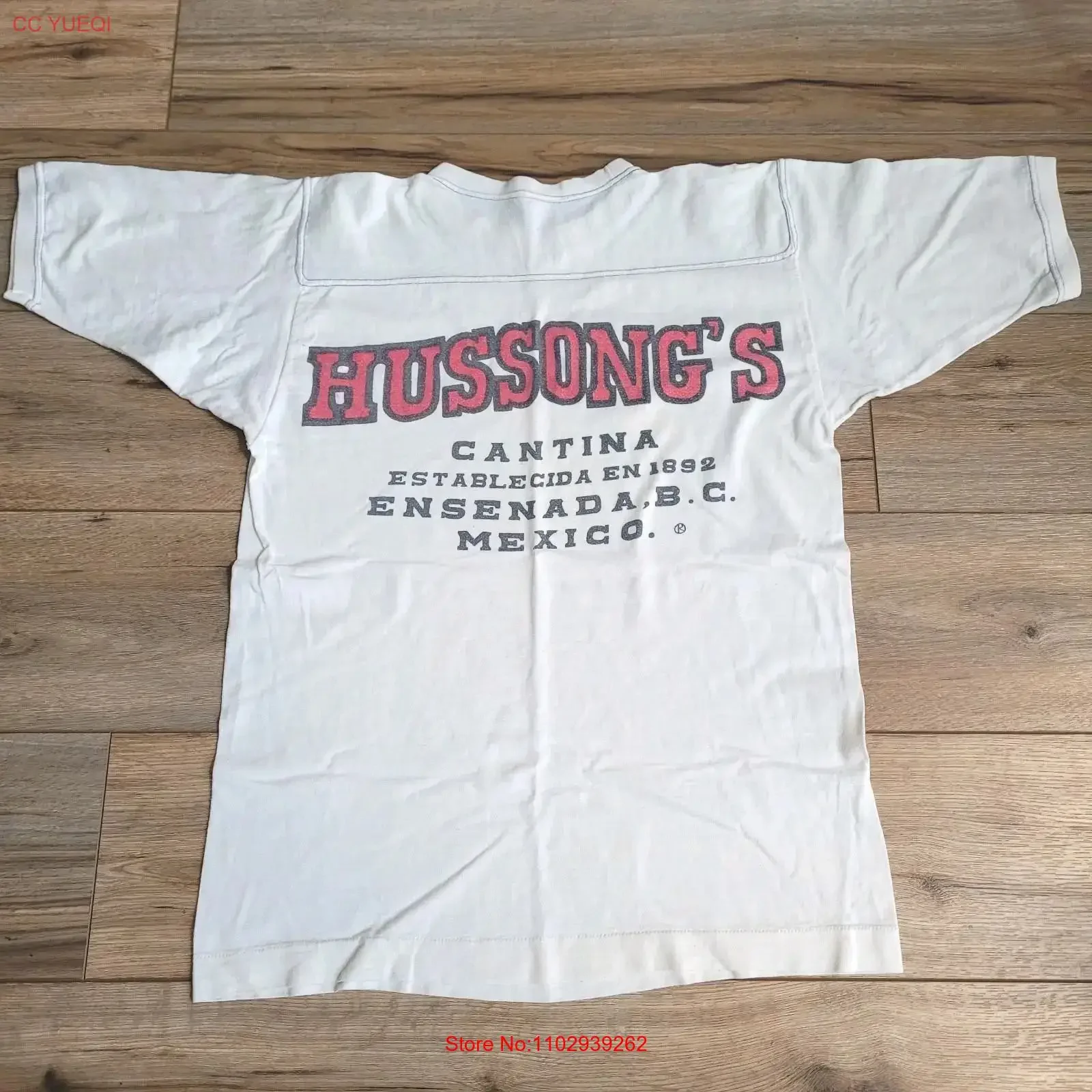 Camiseta Vintage de los 80s Hussongs Cantina para Hombre, Ensenada México, con Gráfico Lavado, para Uso Diario, Ropa de Diseñador