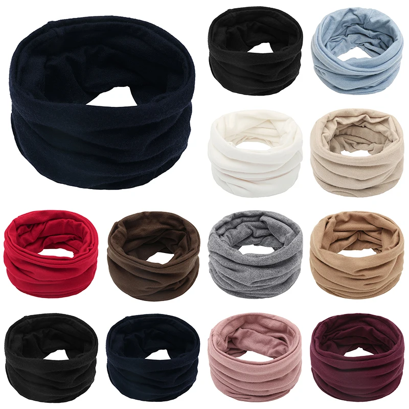 New Neck Warmer Scarf Unisex Winter Knitted Collar Snood Scarves Men Women Circle Scarf Solid Color Couple Neck Scarves Hot Sale