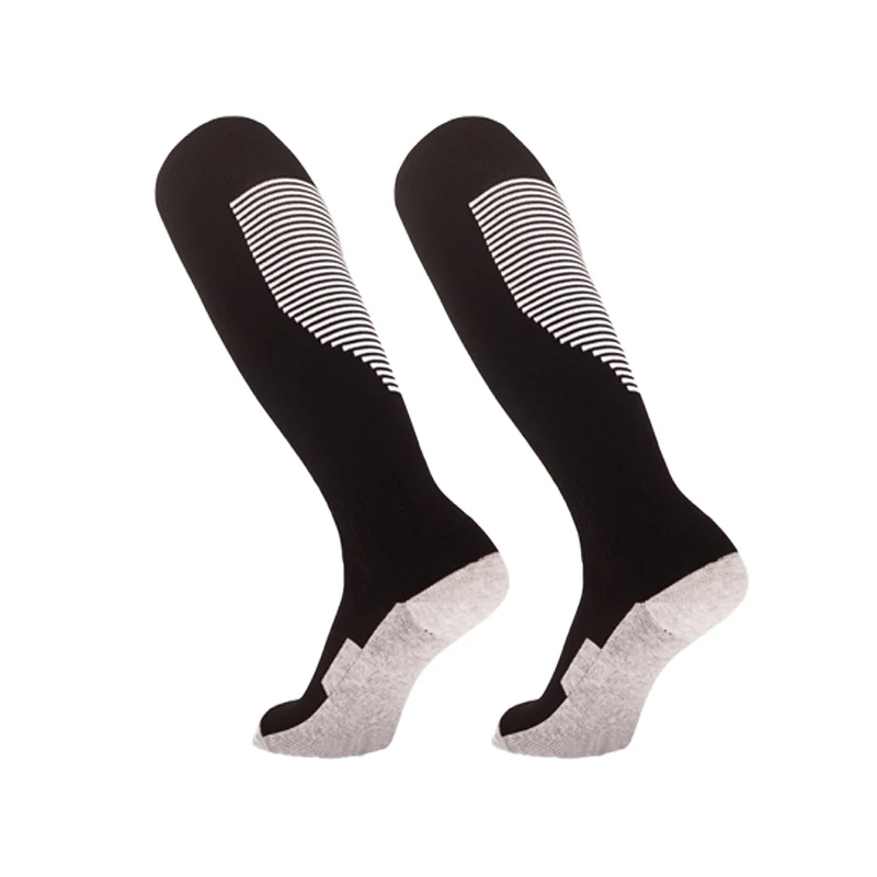 Streep Sportvoetbal Sokken Volwassen Kinderen Ademende Voetbalclub Knie Hoge Training Hardlopen Lange Kous Handdoek Bodem Sok Unisex
