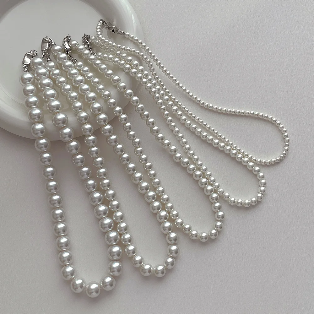 

Vintage White Pearl Beads Choker Necklace for Women Girls Elegant Handmade Chain Necklace Wedding Jewelry 2025 New