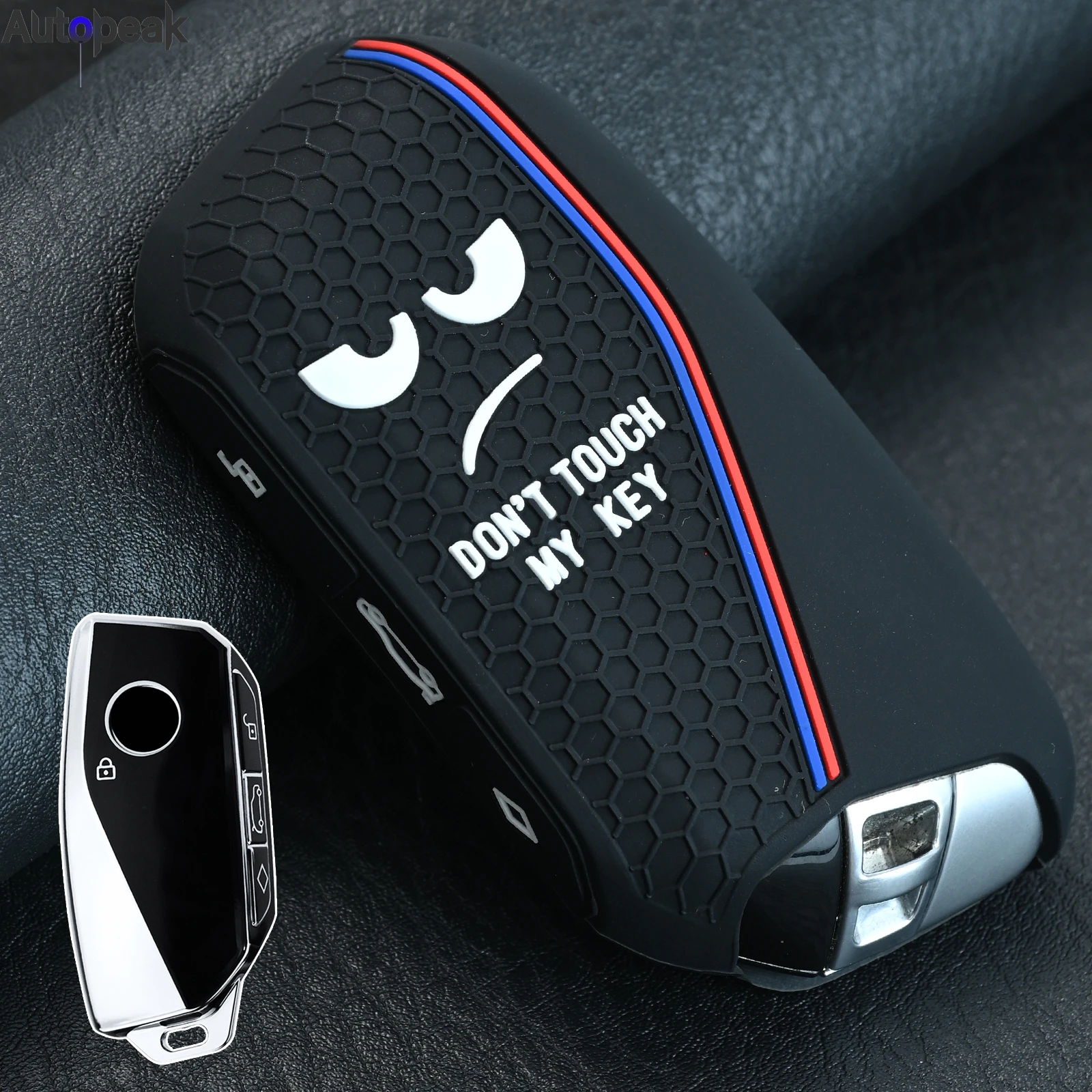 

Silicone Key Ring Chain Case Holder Cover Shell Protector 3 Button For BMW Ix X1 I4 XM I7 2 3 5 7 Series X3 X5 2024 2022 2023