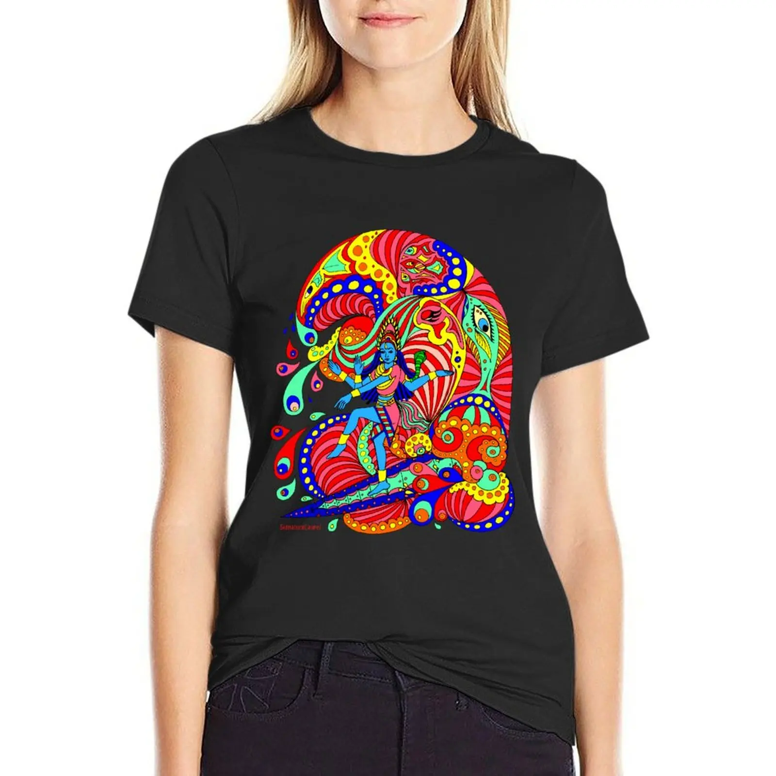 

Shiva Surfing T-Shirt sweat oversized tops quick drying T-shirt Women