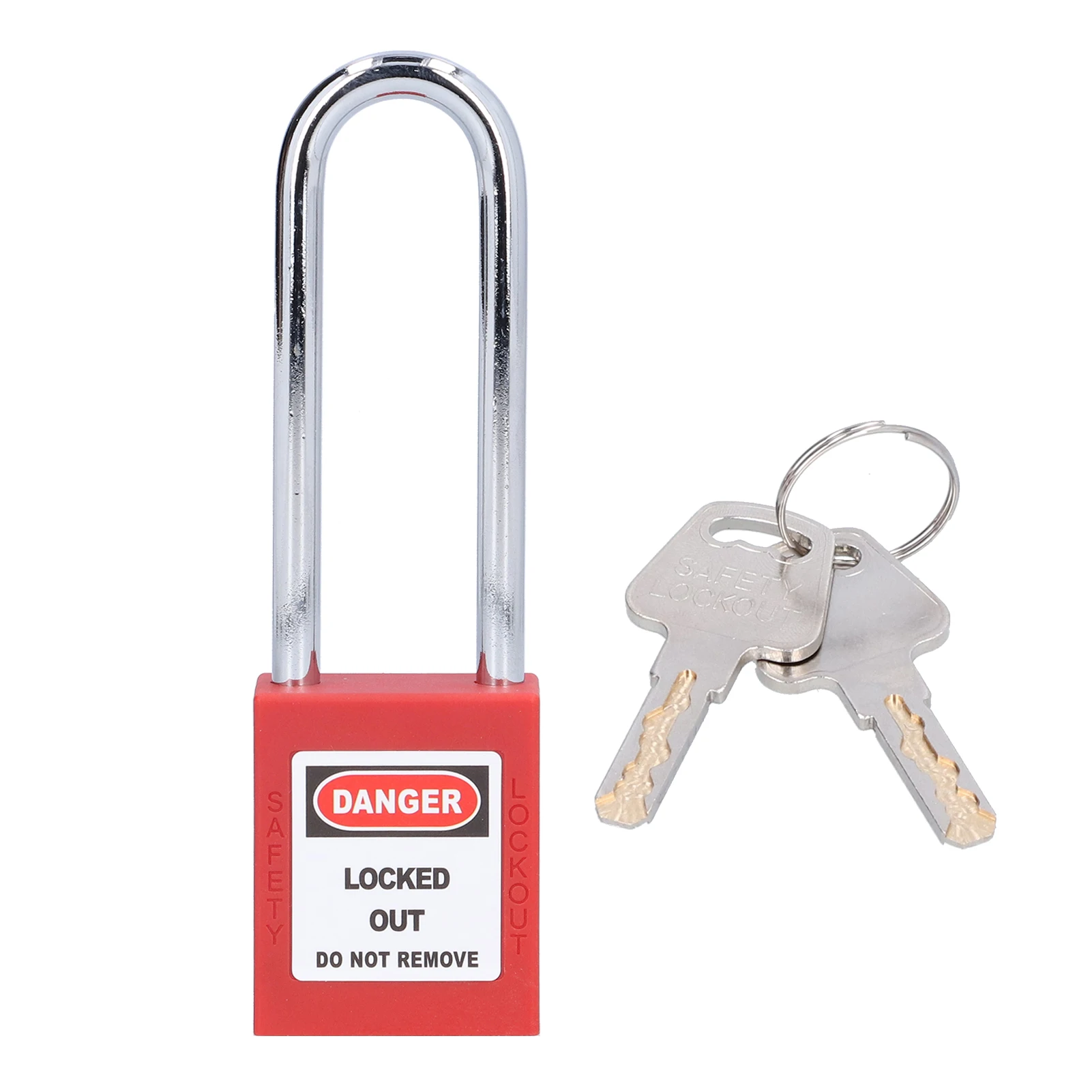 Industrial Safety Padlock 3in Steel Beam Corrosion Resistant Engineering Isolation Lock with 2 Keys