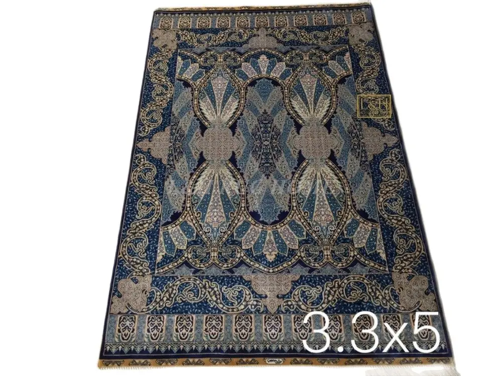 

Free shipping 3.3'X5' 230 Line Handmade Silk Oriental Persian Rug hand Knotted silk carpet for home decoration