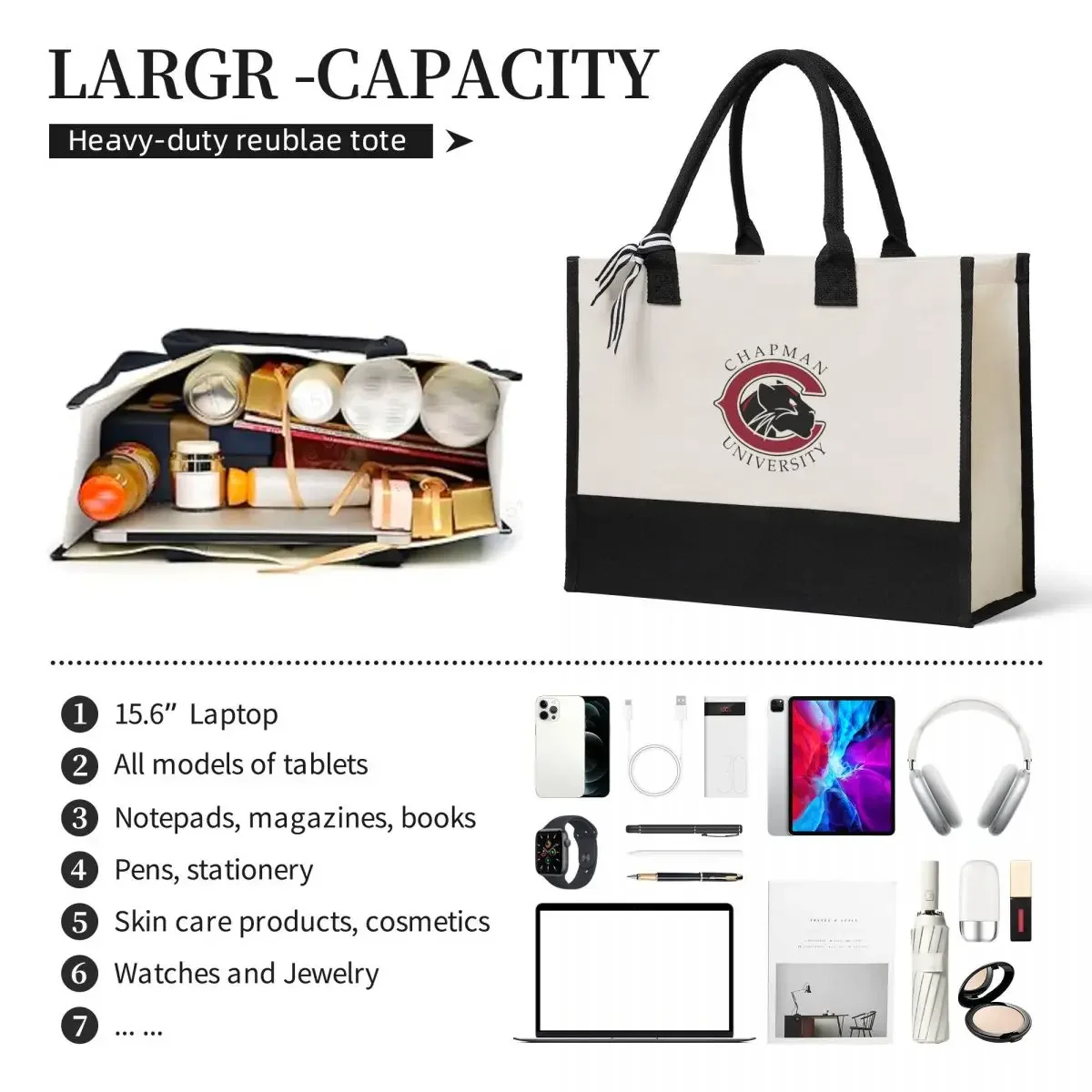 Grande capacidade Canvas Gift Shopping Bag, customizável qualidade Chapman Bag