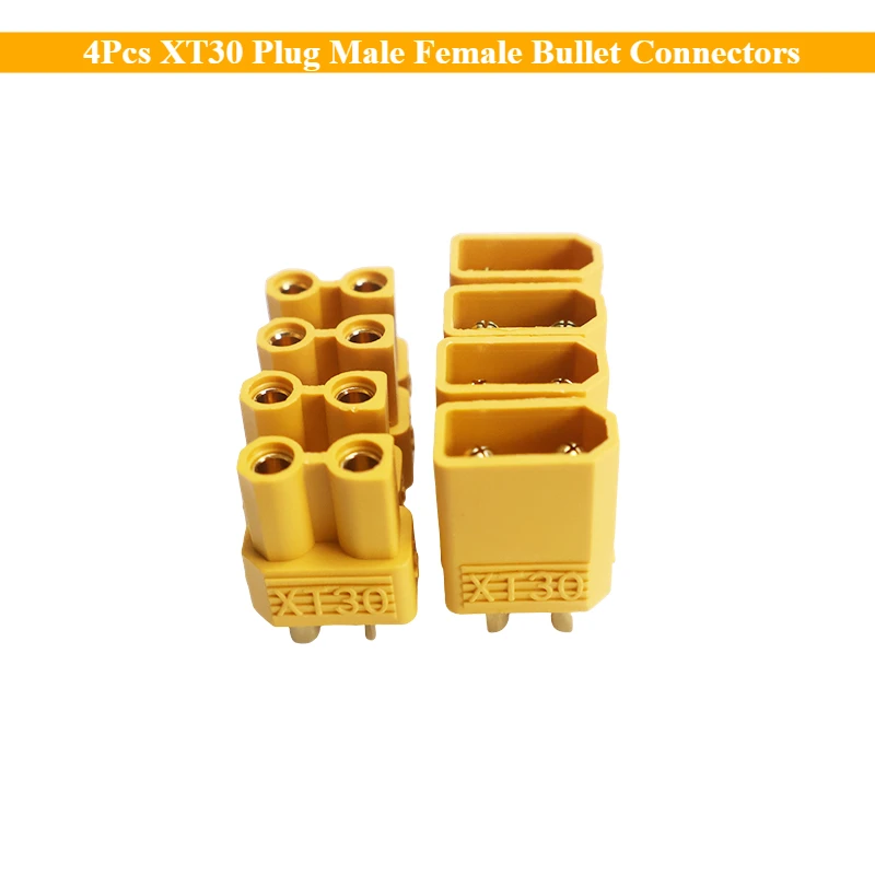 4Pcs XT30 Plug Male Female Bullet Connectors Plugs Adapter for RC Lipo Battery Quadcopter Multicopter for Aircraft Expand DIY