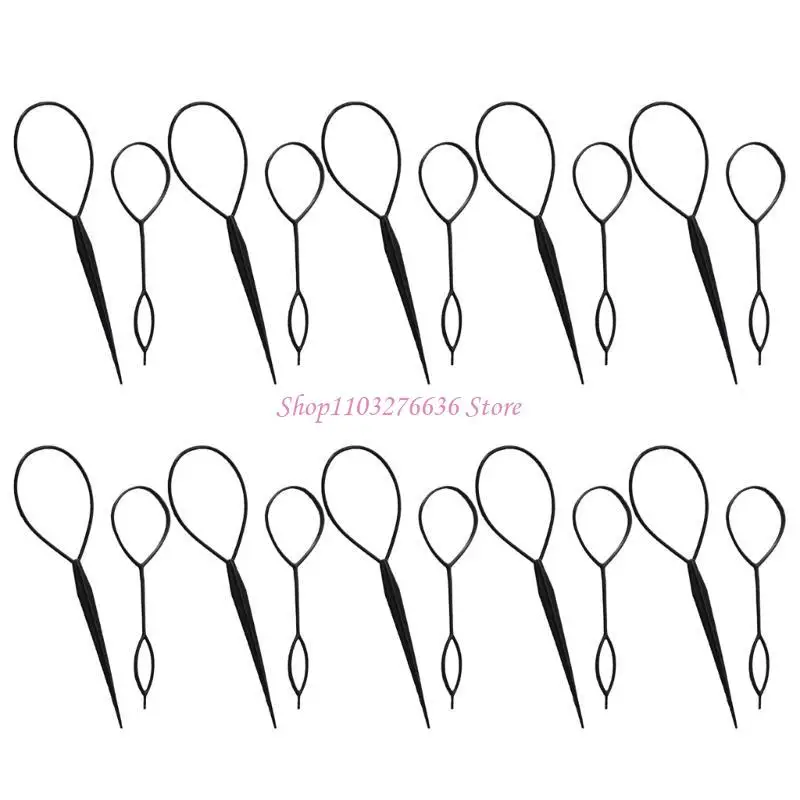 R6FD Topsy Tail Hair Tool 10 Set Hair Tail Tools with 2-Size French Braid Tail Tools