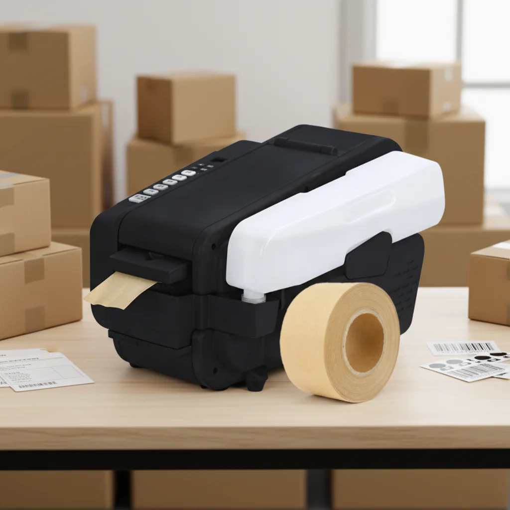 Automatic Wet Kraft Paper Tape Cutter Packaging Tape Machine Computer Controllable Water Activated Gummed Paper Tape Dispenser