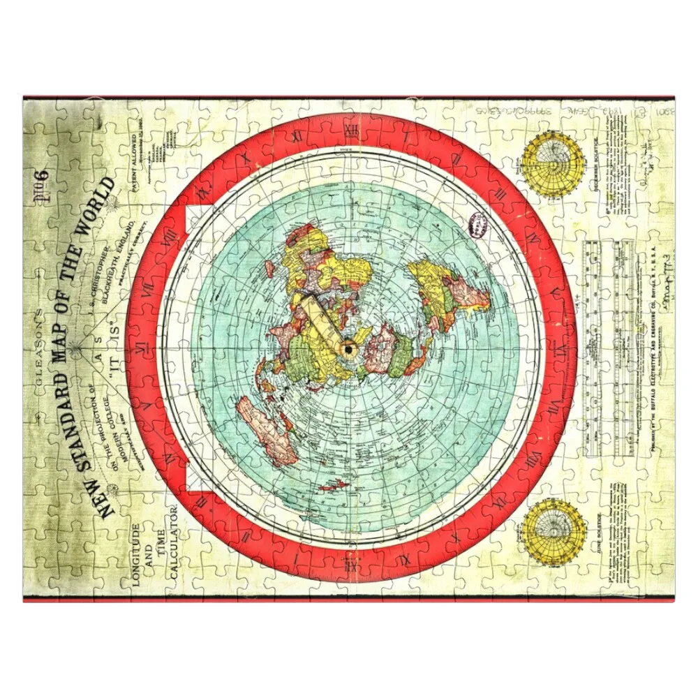 Gleason 1892 mapa da terra plana | pesquisa terra plana quebra-cabeça quebra-cabeça de madeira caixas de quebra-cabeça personalizado com foto