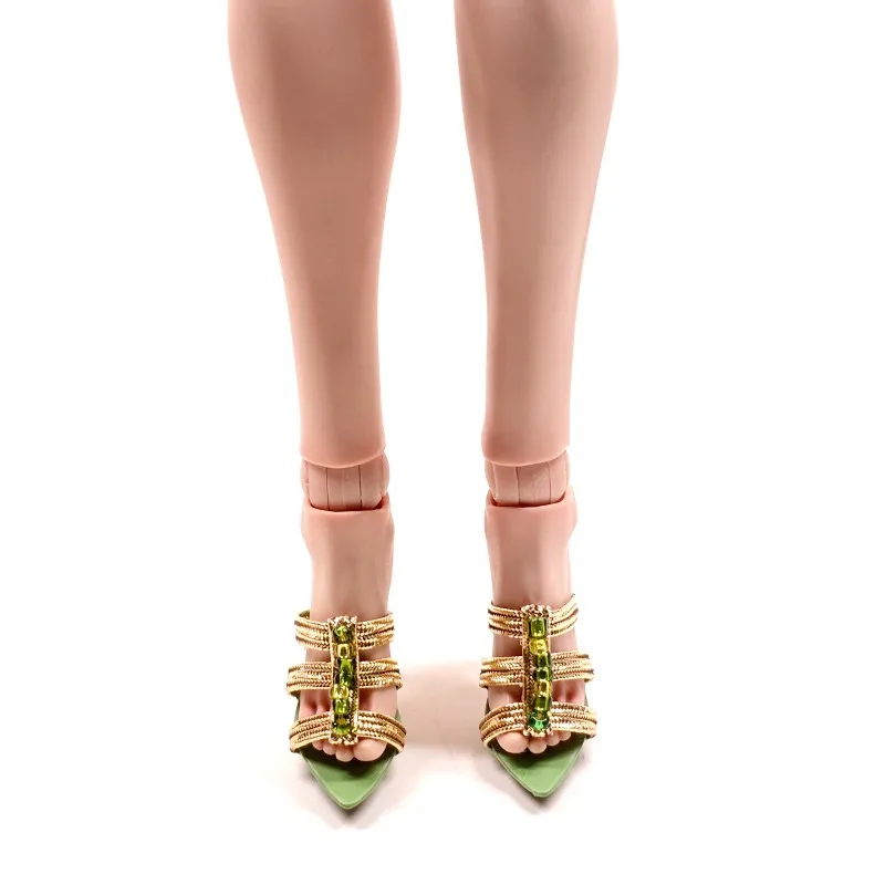 1/6 Scale Female Action Figures Elasticity Strap Pointed Tip Stiletto Heels Slippers Model for 12'' Worldbox/tbl Body