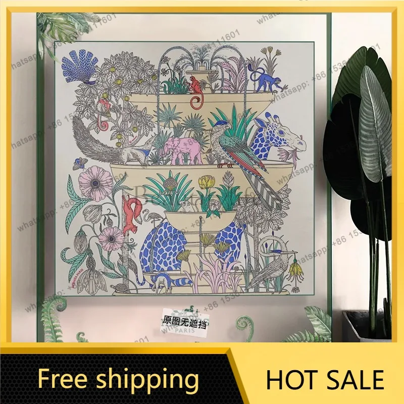 LJY French Cream Style High-End Acrylic Scarf Decorative Painting for the Living Room Modern