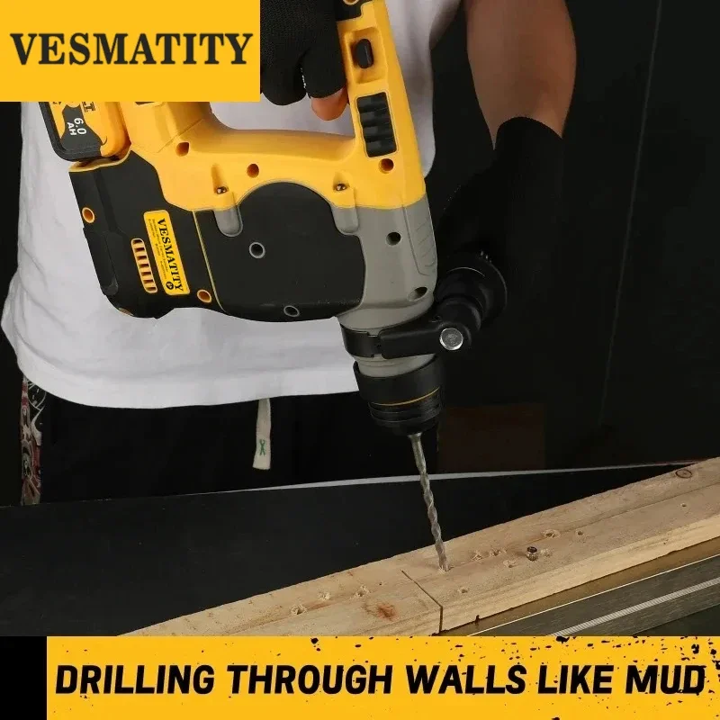 Brushless SDS-Plus Rotary Hammer Drill WXCJC01 2.1J 0-1100rpm 0-4600bpm 4-12mm for Wall Drilling for Dewalt Battery