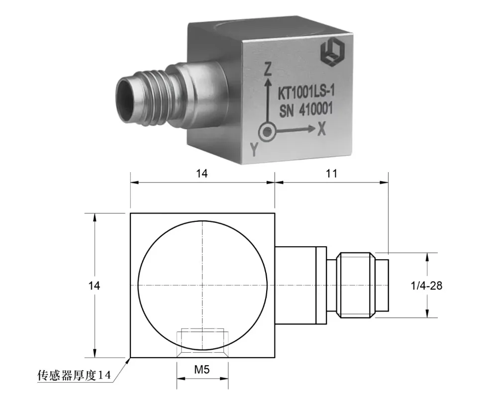 3 Axis Piezoelectric Accelerometer Motion Sensor ICP Transducer Transmitter for Vibration and Shock Measurement Monitoring