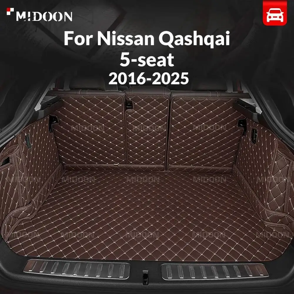Auto Full Coverage Trunk Mat For Nissan Qashqai 5-seat 2016-2025 24 23 22 21 20 19 Car Cargo Liner Interior Accessories