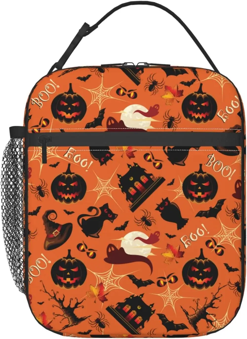 

Pumpkins Moon Ghost Halloween Totes Lunch Bag Portable Insulated Lunch Box Back To School Picnic Office Travel