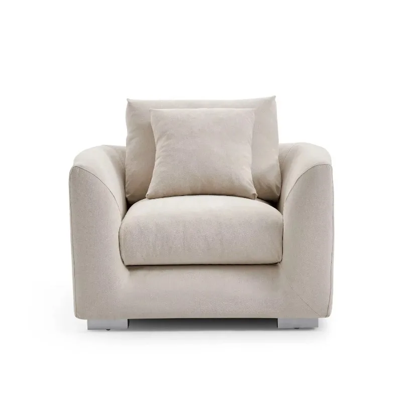 High quality linen fabric furniture modular combination sofa set feather armchair