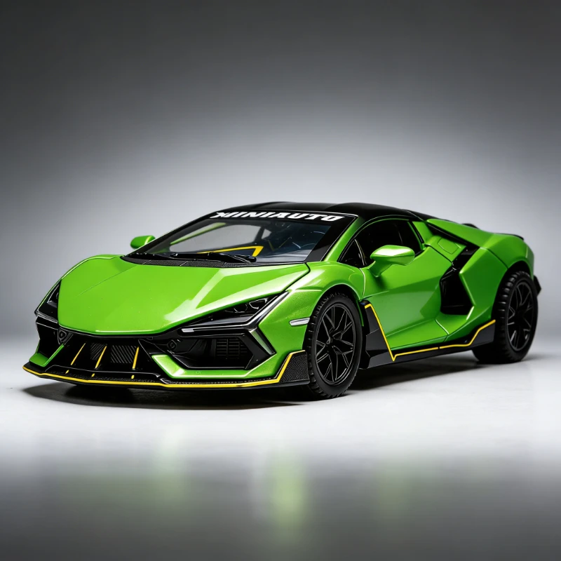 

Модель спортивного автомобиля Rambo 1:32 из сплава металла, с функцией отката, звуком и светом, открывающимися дверями, имитационная игрушечная машинка, украшение для рабочего стола.