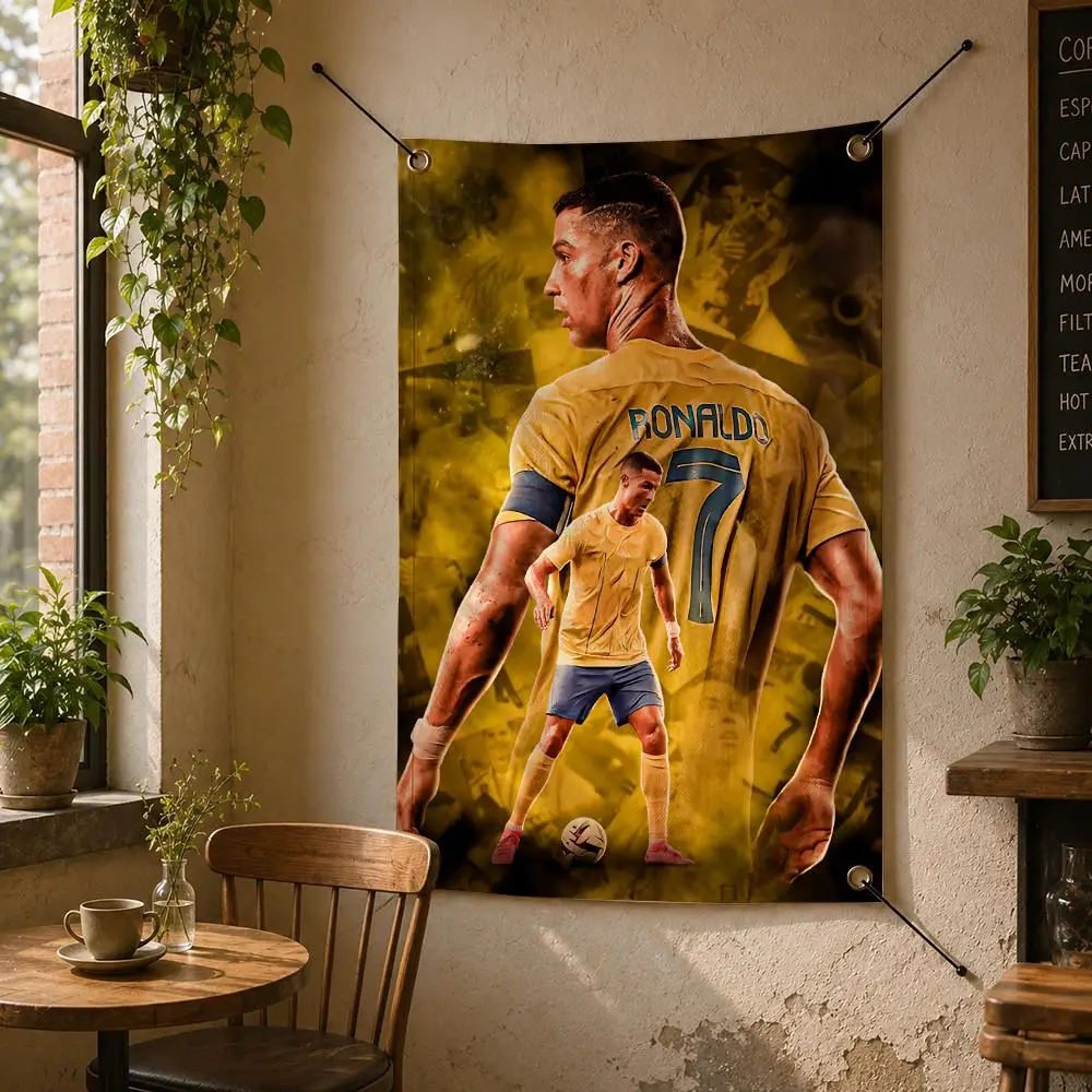 Football C-Cristiano Ronaldo Flags Flag Banner Wall Hanging for Bedroom Dorm Room Home Bar Party Indoor Outdoor Wall Decor