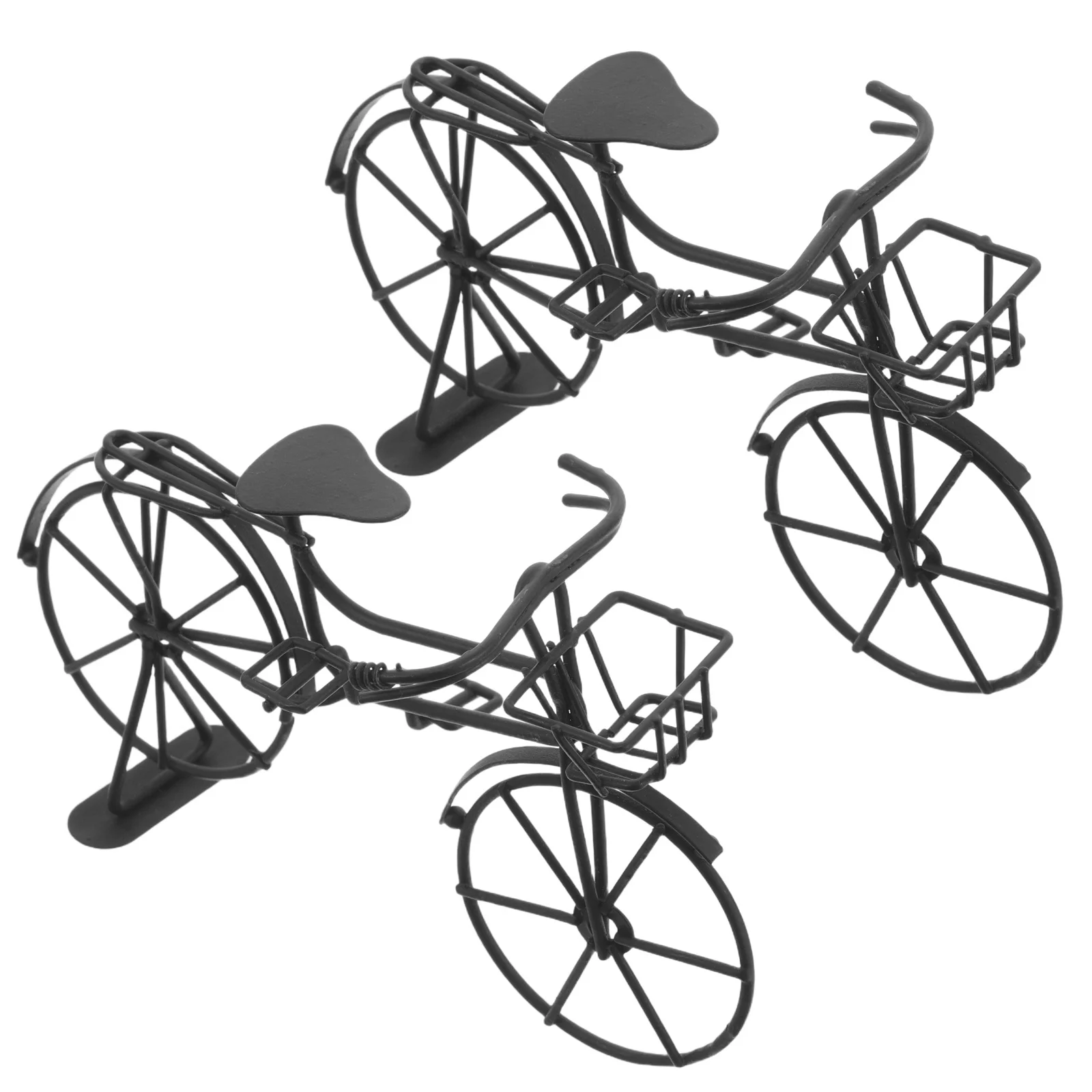 

2Pcs Retro Vintage Metal Bicycle Ornaments Desktop Crafts Iron Bike Miniature Home Decoration Decorative Metal Bike