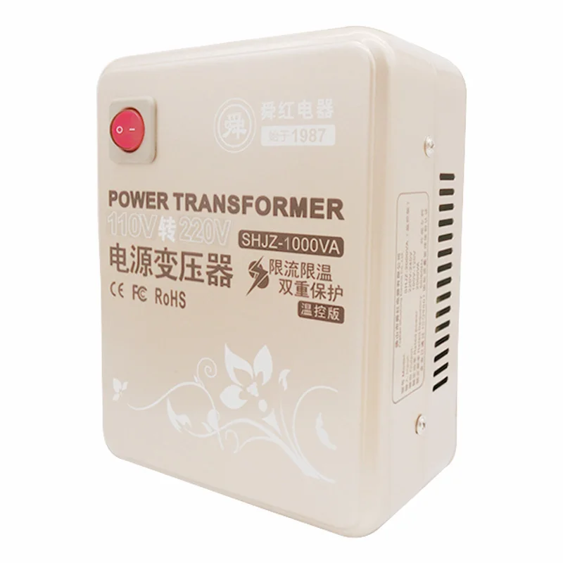 1000w Pure Copper Transformer 110v to 220v Abroad with the US Power Supply Voltage Converter Socket