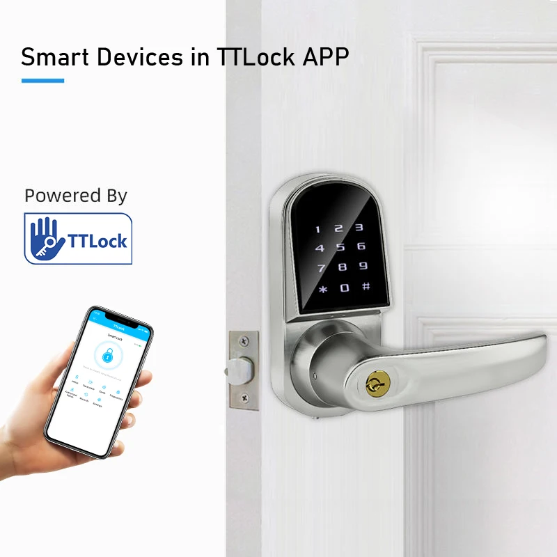 Home smart lock digital electronic door lock ttlock door handles keyless door lock front door