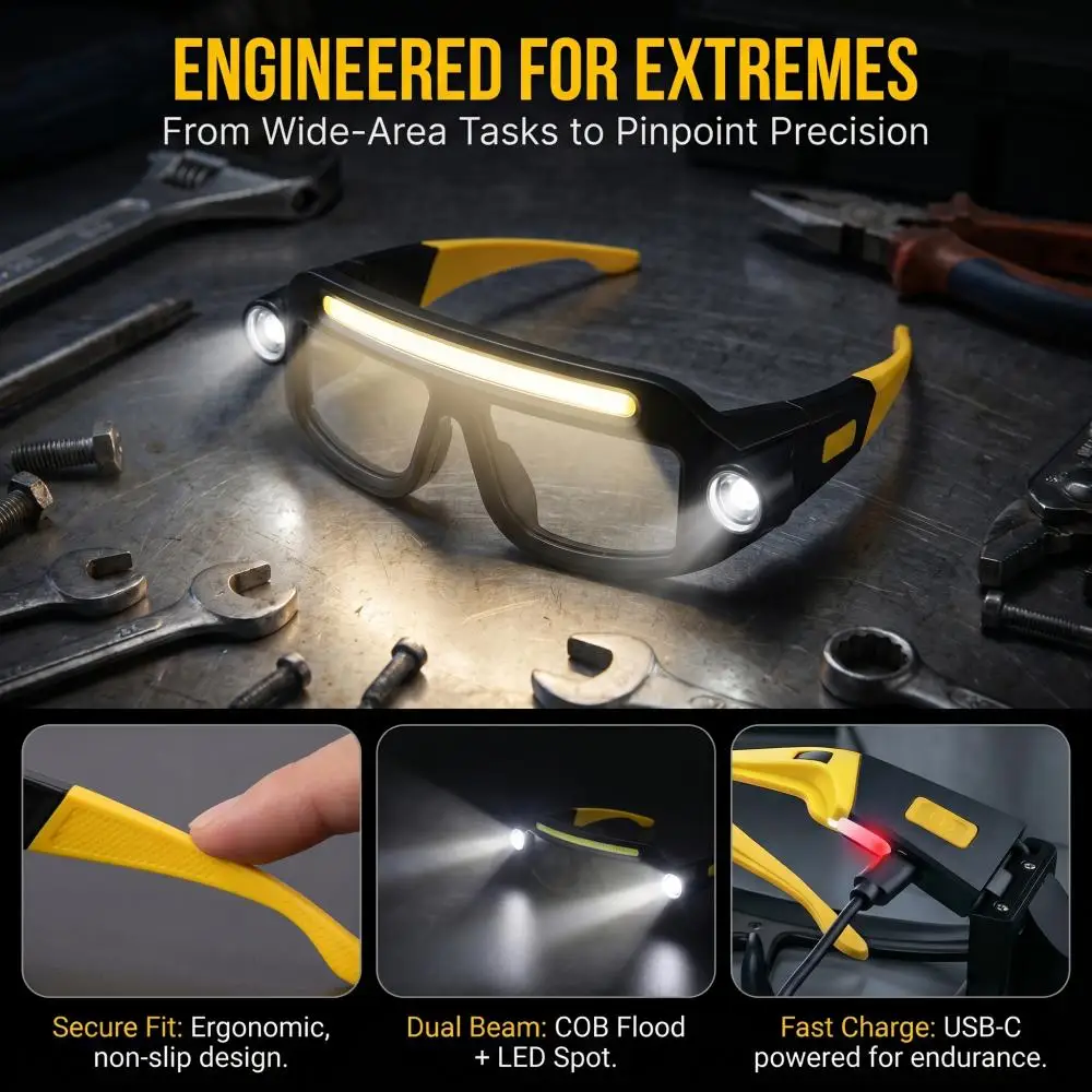 Multi Functional Glasses Light TYPE-C Compact To Charge Easy To Carry COB For Work And Maintenance Headlight