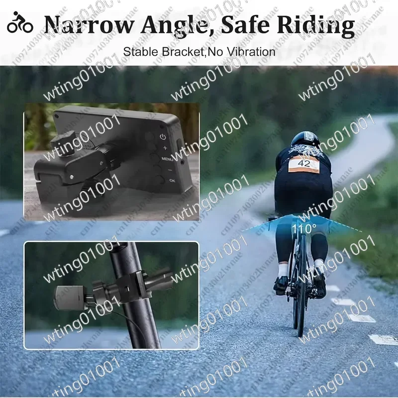 for Bike Rear View Monitor with AHD 1080p Camera Real Time Recording Display Cycling Safety Accessories