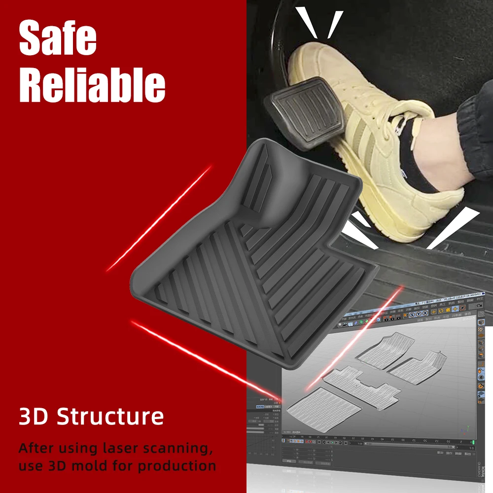 Custom 3D TPE Car Floor Mat RHD / LHD for Chery ICAR 03 JAECOO J6 2024 Waterproof Car Mat