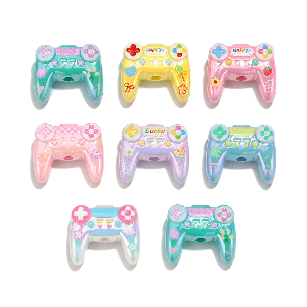 Acrylic Game Controller Beads Cute Pastel Kawaii Pearl DIY Jewelry Making Supplies Charms for Bracelet Necklace Keychain Phone