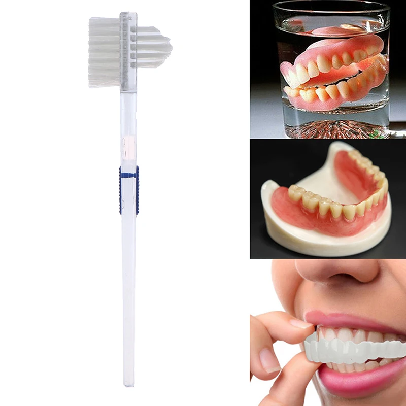 Denture Cleaning Brush Oral Care Double Sided Toothbrush Dental Teeth Soft Brush