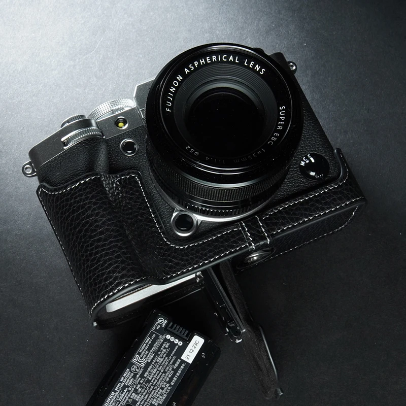 Camera Genuine Leather Camera Half case Cover Bag for Fujifilm XT5