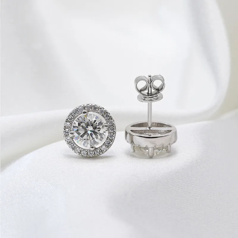 

Buyee 925 Sterling Silver Female Luxury Earring White Zircon Bead Earring for Women Fashion Wedding Round Fine Jewelry Earring