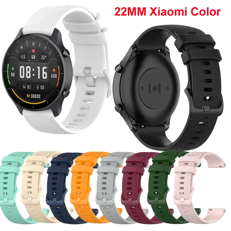 Tali Pita Silikon 22Mm untuk Jam Tangan Xiaomi Mi Gelang Pengganti Warna Gelang Olahraga Sejuk Jam Tangan Mi Aksesori Jam Tangan Color2