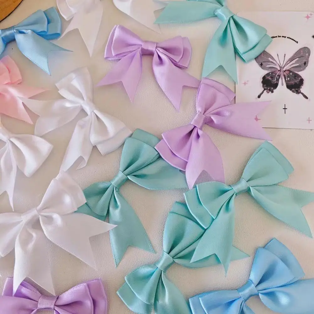 5 قطع الوردي الأبيض فراشة عقدة حقيبة زخرفة DIY بها بنفسك الملابس حقيبة ملحق الحلو ربطة العنق الديكور الإبداعي اليدوية بطاقات حقيبة #2