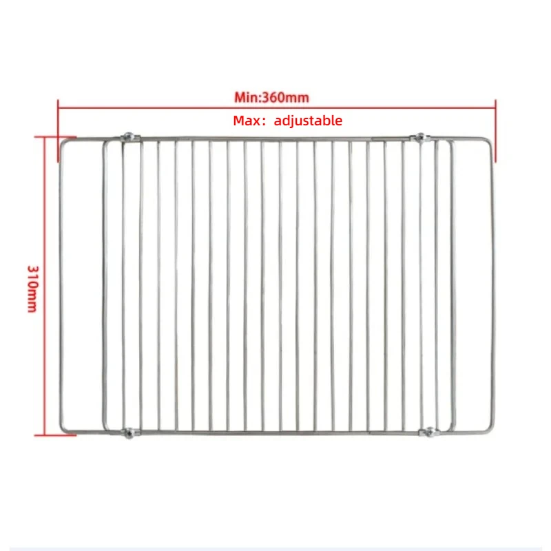Stainless Steel Universal Adjustable Wire Oven Rack with Locking Arms Extendable Baking rack Telescopic oven Cooker wire Shelf