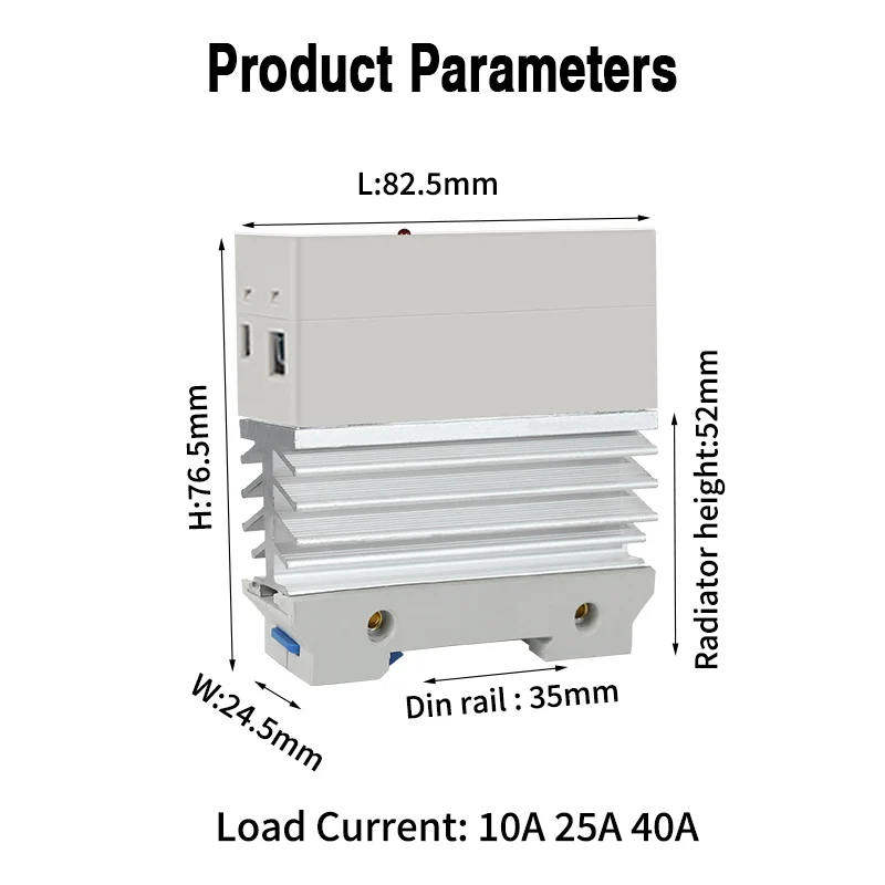 10A 25A 40A 60A 80A 100A Single Phase Slim SSR Solid State Relay With Heat Sink Industrial Relay DIN Rail Mount