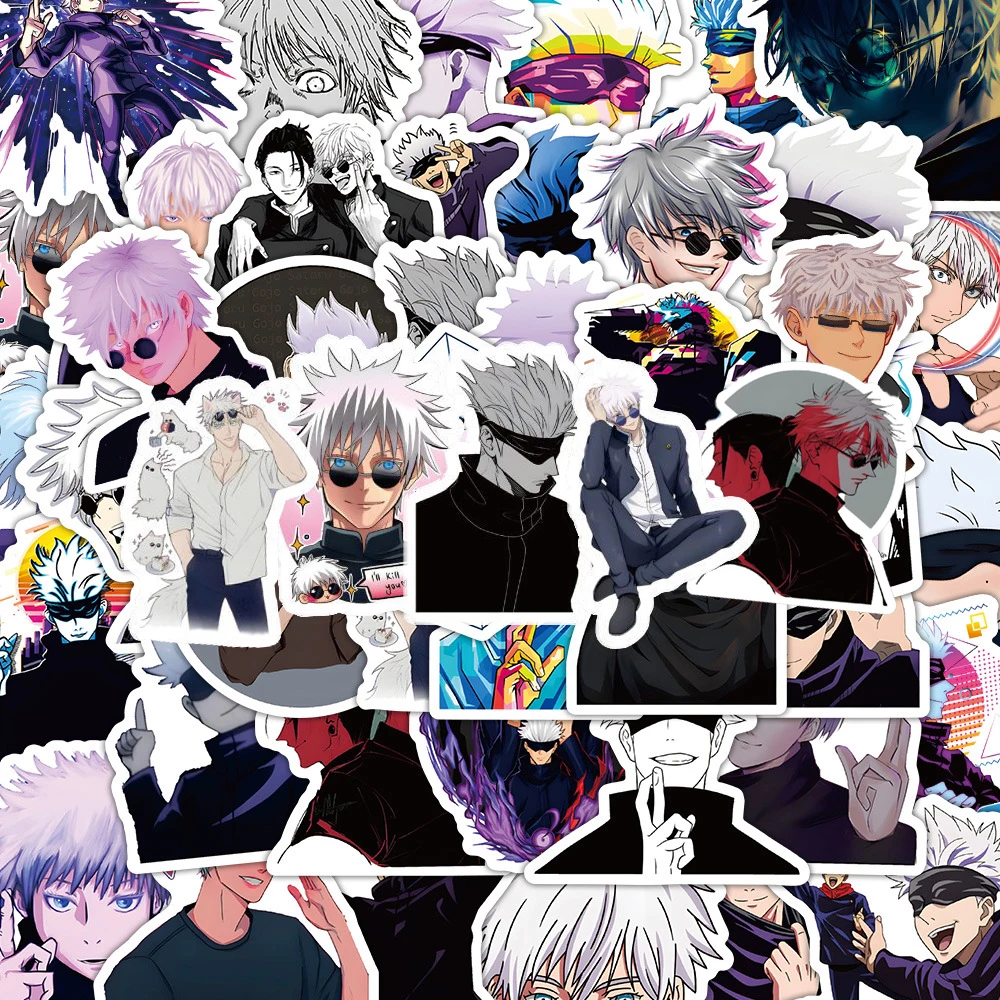 

10/30/60pcs Jujutsu Kaisen Cartoon Stickers Cool Anime Character Gojo Satoru Sticker Water Bottle Phone Diary Manga Decals Decor