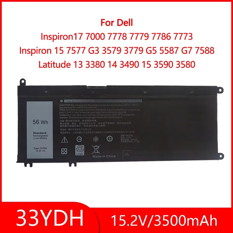 

33YDH Battery for Dell Inspiron 17 7000 7778 7773 15 7577 G3 3579 3779 G5 5587 G7 7588 Latitude 13 3380 14 3490 15 3590 3580