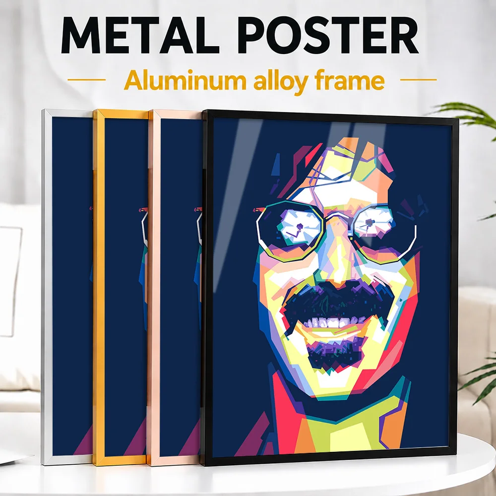 Frank Zappa Uncle Portrait Framed Metal Poster Personalized Recording Tribute Wall Art Ideal For Vinyl Collectors In Music Room
