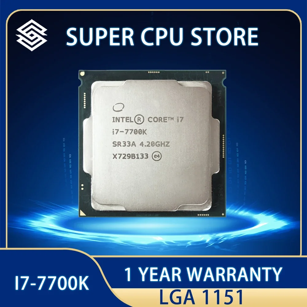 

Intel Core i7-7700K i7 7700K CPU Processor 8M 91W 4.2 GHz Quad-Core Eight-Thread LGA 1151