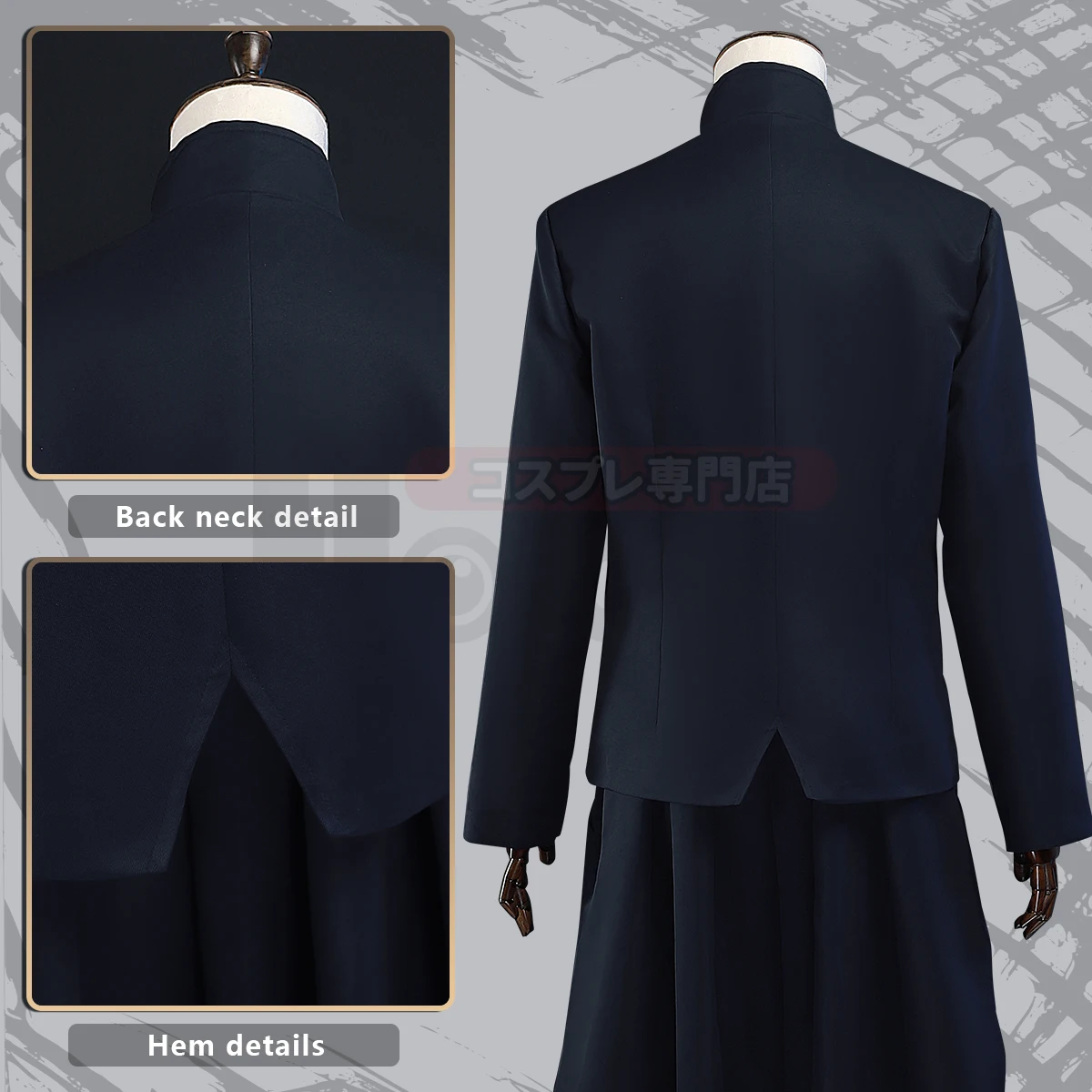 Costume de Cosplay LOUN Jujutsu JJK Anime SuNAENA u Geto Satoru Gojo, avec Perruque, Veste Bleu Foncé et Pantalon, Uniforme Rose Net pour Halloween