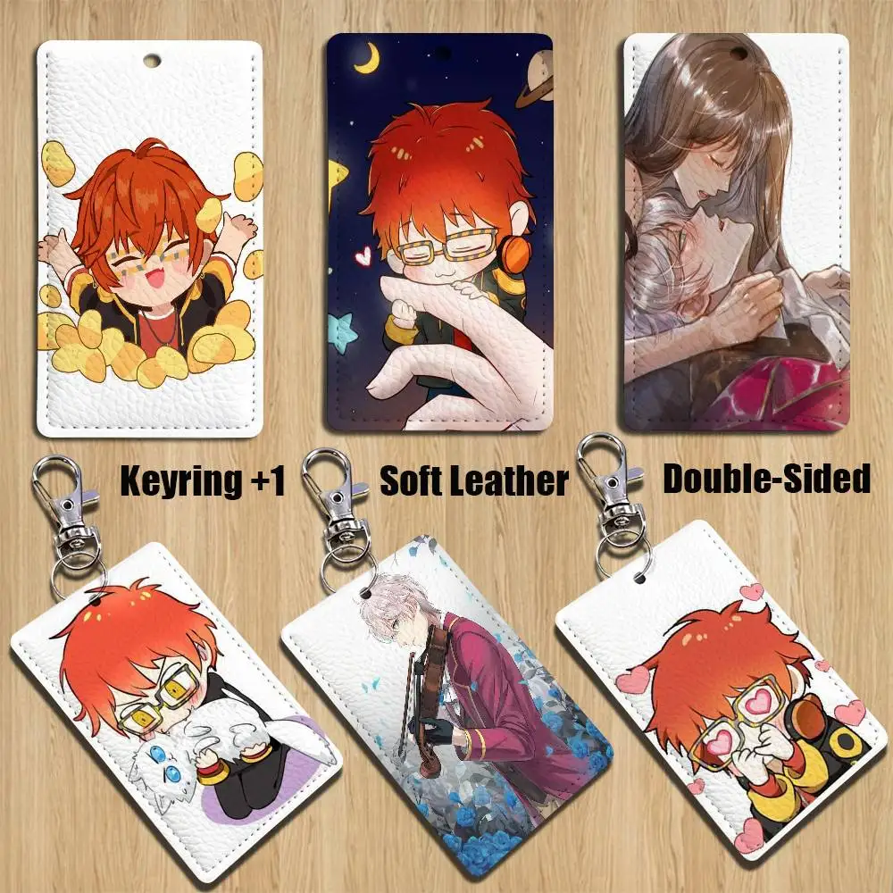 

CUTE Mystic Messenger art Keychain Holder Suitable For Subway Bank Card Bus Card Case Badge Holder Wallet Card Textured pattern