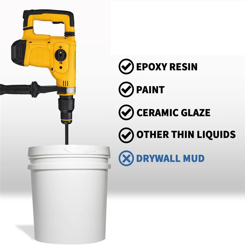 Misturador de resina epóxi e misturador de tinta e acessório de broca para recipientes de 1 galão