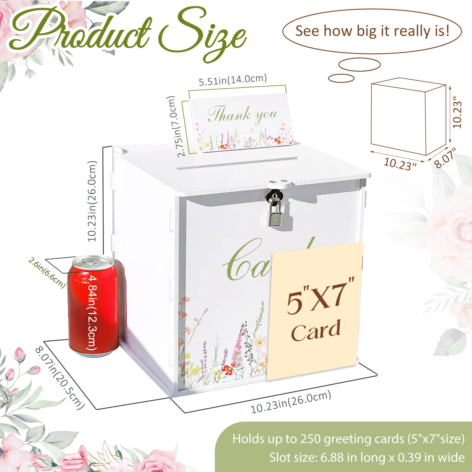 OurWarm Wedding Card Holder A Delicate Floral-Themed Card Organizer Suitable for Wedding Parties and Promotional Events