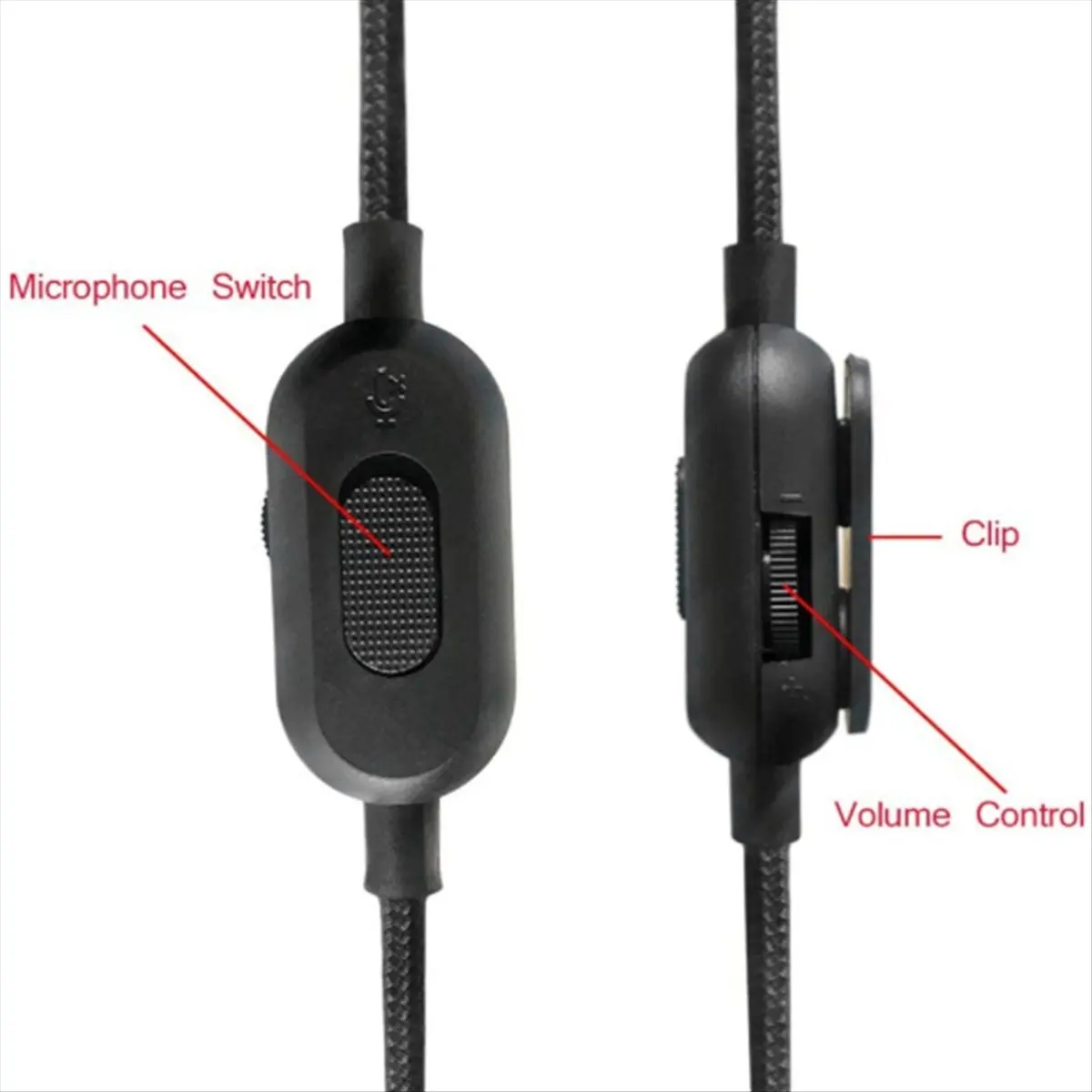 Сменный аудиокабель ABAN 2M для наушников GPRO X, G233, G433 с функцией регулировки громкости и отключения звука, красный
