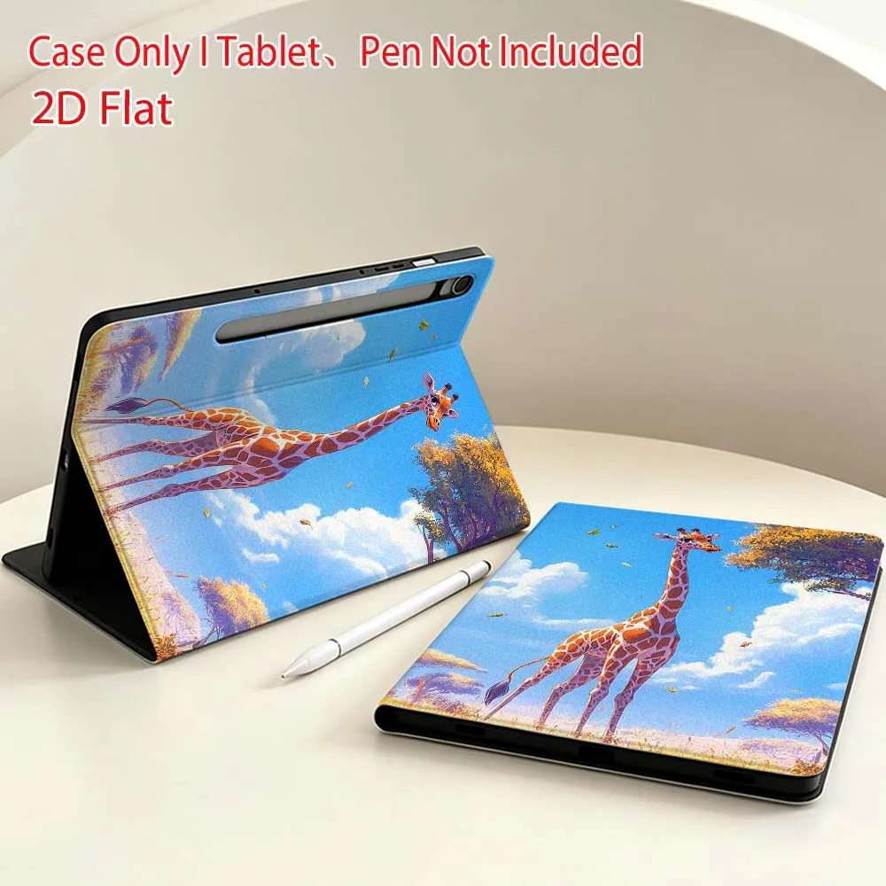 Cute Giraffe Pattern Soft For Samsung Galaxy Tab S11 S10 S9 S8 S7 S6 A9 A8 A11 Lite FE Plus Pen Tray Tablet Case