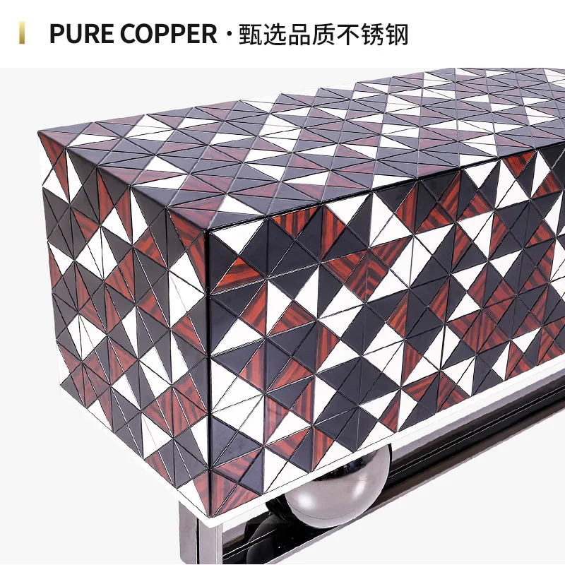 Living room light luxury TV cabinet multi-drawer large capacity high-end side cabinet