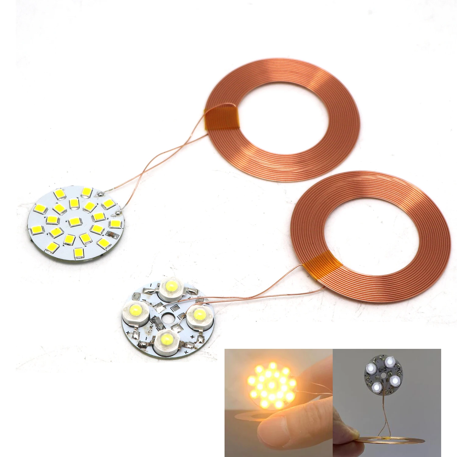 แหล่งจ่ายไฟไร้สายตัวรับสัญญาณหลอดไฟ LED W COIL DIY เครื่องส่งสัญญาณ COIL Induction Maglev Magnetic Levitation โคมไฟ